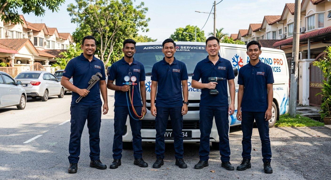 Juruteknik bertauliah memasang aircond Toshiba di rumah pelanggan